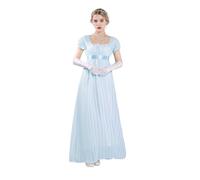 Fiamll Regency Dresses Women's Empire Waist Victorian Ball Gown Regency Dress from 19th Century Parties, blue, L