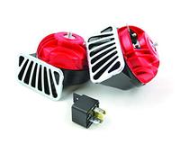 FIAMM El Grande Twin Electric Horn, Universal Fit, Red, 128 Decibels, 12 Volts