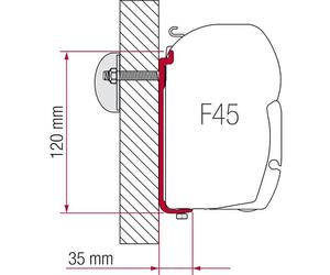 Fiamma AS300 Adaptor Bracket for F45 F70 Awning Motorhome Caravan Fitting Kit