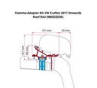 Fiamma Awning Mounting Kit for Volkswagen Crafter with Roof Rail 2017 Onwards