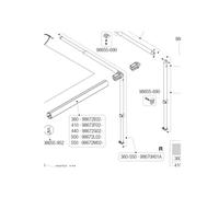 Fiamma Caravanstore Rh Leg / Rafter Assembly 360-550 98670H01A