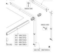 Fiamma Caravanstore Rh Leg / Rafter Assembly 360-550 98670H01A