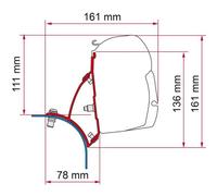 Fiamma F45 Bracket for VW T5/T6 Transporter Lift Roof LHD - Deep Black