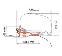 Fiamma Bracket F80 Awning Kit Ducato Low Profile (H2-L2/L3) 2006 Onwards Adapter