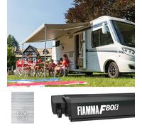 Fiamma F80S 290 Campervan Awning Camping Motorhome Deep Black - Royal Grey