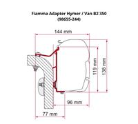 Fiamma Adapter Kit Hymer Van/B2 350cm Awning Bracket for F45/F70 – 98655-244