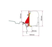 Fiamma Kit Vw T5/t6 Combi Rail Bracket/f45 For Caravans And Motorhomes