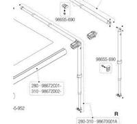 Fiamma Motorhome Caravanstore RH Leg And Rafter Assembly 280-310 - 98670G01A