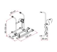 Fiamma Bike Rack Carry-Bike Pro 02096-09- Cycle Carrier for 2 Bikes Silver