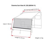 Fiamma Sun View XL 325 Front Panel Awning F45S F80s F65s F65L CaravanStore/XL