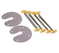 Fiamma Kit Awning Plate Anchoring Parts for Awning Pole Grey Yellow