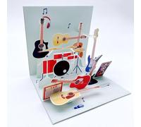 FIAMR 3D pop-up greeting card, fun guitar, man birthday card for man, husband, father, brother, uncle, grandfather, friend, dad, Father's Day, thank you and greetings