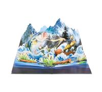 FIAMR 3D pop-up unfolded greeting card, hollowed out paper carved fishing pattern design, exquisite pattern pop-up display, suitable for sending greeting cards to men on special holidays - with