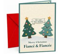 Fiancé & Fiancée Christmas Card Tree-mendous Cute Trees