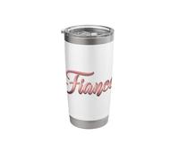 Fiancé Script | Elegant Engagement Word Art Wedding Stainless Steel Insulated Tumbler