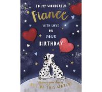Fiance Spotty Dogs Birthday Card