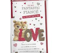 Fiancé Valentines Day Card (For Him) 7 Page Insert Extra Large 12 x 7.5 inches