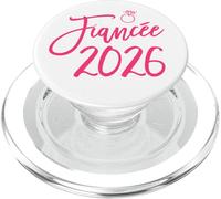 Fiancée 2026 Elegant Script with Pink Ring Graphic PopSockets PopGrip for MagSafe