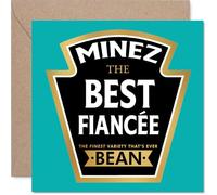 Fiancee Birthday Card - Ever Bean - Happy Birthday Card for Fiancee from Fiance Partner, 145mm Product Label Style Bday Greeting Cards