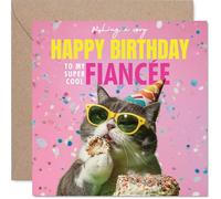 Fiancee Birthday Card, Purr-fect Cake