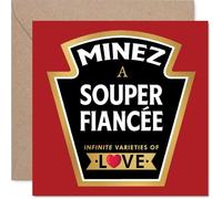 Fiancee Birthday Card - Souper - Happy Birthday Card for Fiancee from Fiance Partner, 145mm Product Label Design Bday Greeting Cards