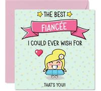 Fiancee Birthday Card - The Best I Could Ever Wish For - Happy Birthday Card for Fiancee from Fiance Partner, 145mm Cute Bday Greeting Cards
