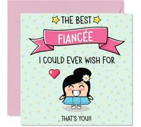 Fiancee Birthday Card - The Best I Could Ever Wish For - Happy Birthday Card for Fiancee from Fiance Partner, 145mm Cute Bday Greeting Cards