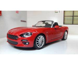 Fiat 124 Spider 2016 Convertible Red Burago 1:24 Diecast Model Car LGB G Scale
