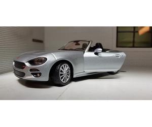 Fiat 124 Spider Silver Convertible 2016 NEW Burago Diecast 1:24 Scale Model Car