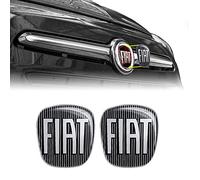 Fiat 14186B-2pcs 3D Sticker Replacement Logo Black for 500L, 2 Pieces, Front and Rear