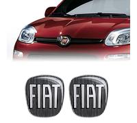 Fiat 14186F-2pcs 3D Sticker Replacement Logo Black for Panda After 2012, 2 Pieces, Front and Rear