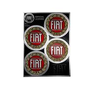 Fiat 21217 Official Stickers 4 Red Logos, Diam. 48 mm