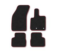 Fiat 500 (2021+) [EV] Car Mats Accessories Tailored Fit Carpet Floor Mats Non Slip Red Trim Accessory Compatible Front Rear Set Anti Slip Backing Custom Fit Hand-Finished Full Coverage Clips