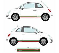 Fiat 500 Italian Flag Side Skirt Stripes - Car decal graphic stickers (SS20003)