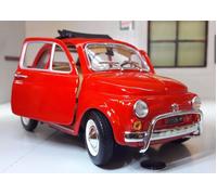 Fiat 500 Lusso 500L Red 1968 Detailed Burago Diecast 1:24 LGB G Scale Model Car