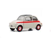 Fiat 500 Nuova Sport white red stripe diecast model car S1801401 Solido 1:18