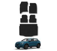Fiat 600 [Hybrid] [Lower Boot Floor] (2024+) Car Mats & Boot Liner Bundle Set Accessories Tailored Carpet Non Slip Grey Trim Full Protection Compatible Accessory Front Rear Set Hand-Finished Clips