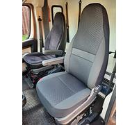 Fiat Ducato/Peugeot boxer Motorhome 2 front Seat Covers, Holly MH-1028 in Ash black Year: 2016-2022