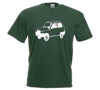 Fiat Panda Mens T Shirt Large Bottle Green