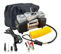 Fiauli Car Tyre Inflator Air Compressor,12V Automatic Tyre Inflator with Auto Stop, 150PSI Portable Air Pump for Car, Bike, Motorcycle - Includes Accessories & Storage Bag A