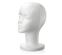 Fiauli Foam Mannequin Head Model,Male Female Head Model Wig Display Holder,Lightweight Styrofoam Foam Mannequin Manikin Display, Hair Glasses Hat Wig Stand for Home,Salon (White D)