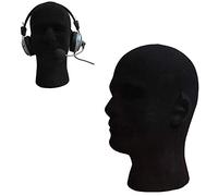 Fiauli Foam Mannequin Head Model,Male Female Head Model Wig Display Holder,Lightweight Styrofoam Foam Mannequin Manikin Display, Hair Glasses Hat Wig Stand for Home,Salon (Black A)