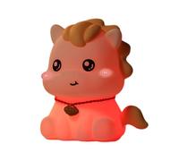 Fiauli Night Light, Cartoon Highland Cow Horse Hippo Design Silicone Animal Lamp Kids Dimmable Touch Control Soft Glow Nightlight Horse