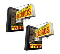 Fiauli Record Store Retro Wall Light, Vinyl Records Wall Light, Soft Warm Glow, Simple Installation, USB Powered, Unique LED Lights, Record Wall Decoration 2pcs