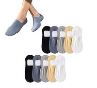 FiavUs Men's Invisible Ice Silk Socks, Ultra Low Cut Non-Slip Socks, Breathable, Lightweight (10 pairs)