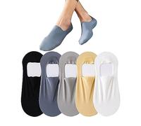 FiavUs Men Invisible Ice Silk Socks,Ultra Low Cut Socks With Non-Slip Grips for Men,Breathable Ice Silk Non-slip Socks, (5 pairs)