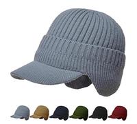 FiavUs Warm Ear Protection Knitted Hat,Outdoor Riding Elastic Warm Ear Protection Knitted Hat,Thickening Knit Hat (gray)