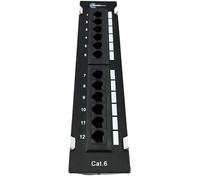 FIBAsource 12 port Cat6 Patch Panel 10G Support, Network Patch Panel UTP 10 inch, Wallmount 1U Ethernet Patch Panel Punch Down Block for Cat6, Cat5e, Cat5 Cabling (12 Port)