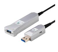 FIBBR USB A to A Active Extension Cable 10M, 5Gbps USB 3.2 Gen 1 Fiber Optic Cable with USB 2.0 Charging Interface, Ultra Long Transmission Suitable for Printers, Scanners, Machine Vision Systems