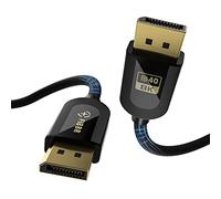 FIBBR VESA Certified DisplayPort 2.1 Cable 1.5M, 16K 40Gbps DP to DP Cable(16K@30Hz, 10K@30Hz, 8K@60Hz, 4K@144Hz), Support 3D, HDCP2.2, G-Sync & FreeSync for 3090 Gaming Monitor Graphic Card Laptop PC